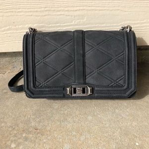 Rebecca Minkoff Love Crossbody Bag - Black Suede